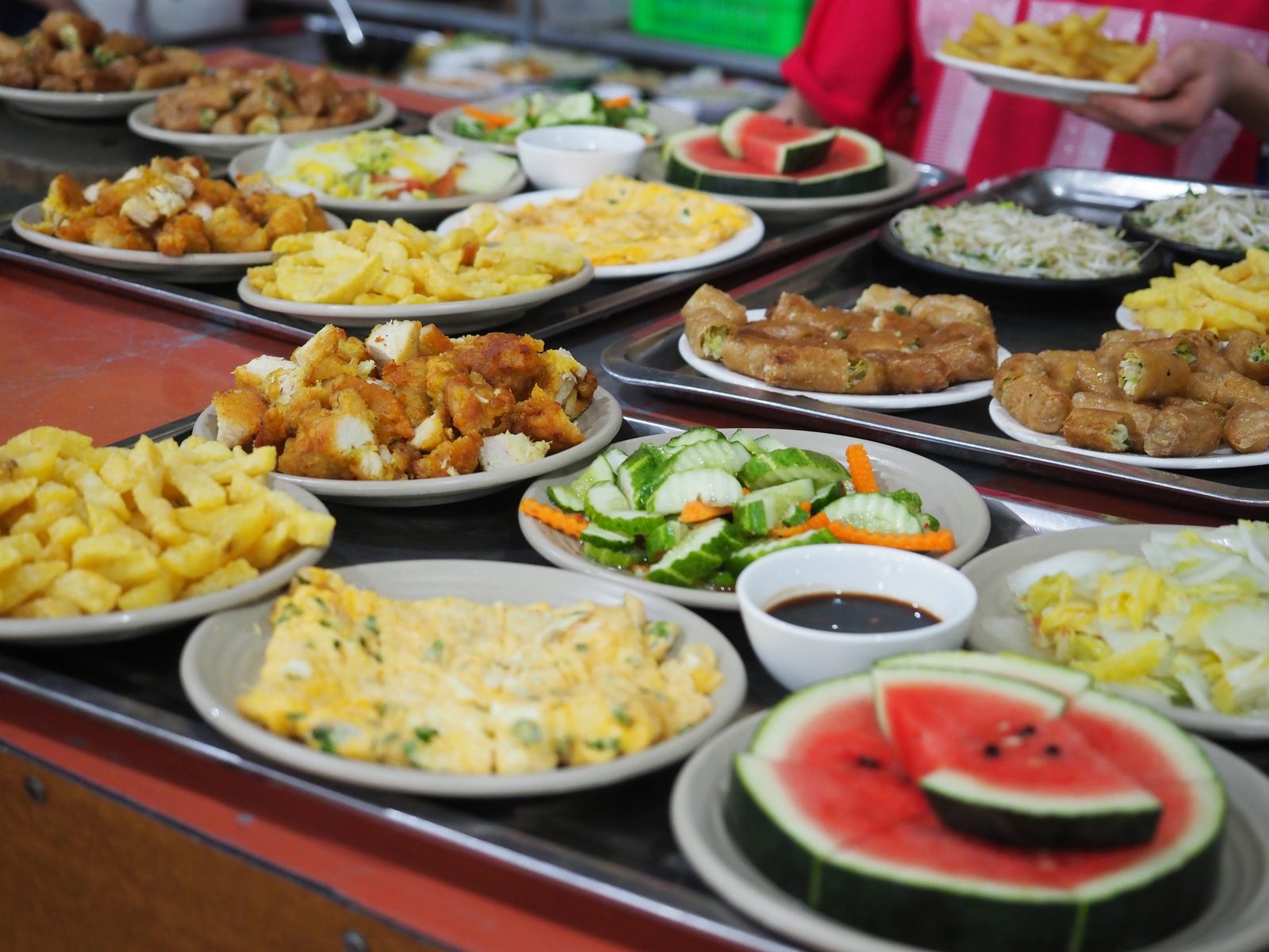 Vietnamese dishes - spring rolls, grilled meats, Hội An